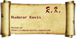 Ruderer Kevin névjegykártya
