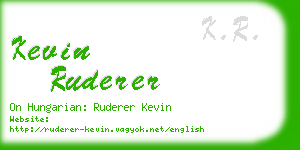kevin ruderer business card